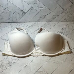NWT Cacique Lane Bryant Womans Push-Up Bra White Boost Plunge UNDERWIRE 44DDD